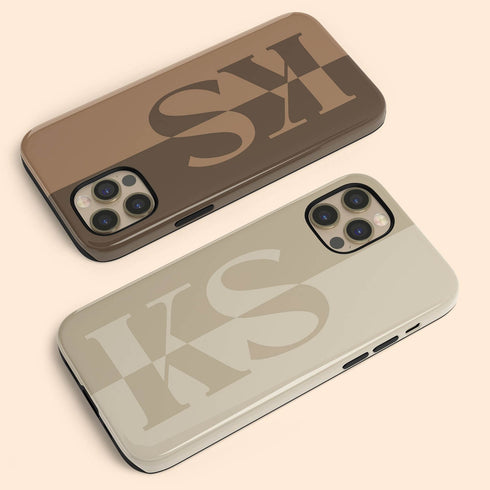 Personalized Minimalist Two-Tone Terra iPhone Case