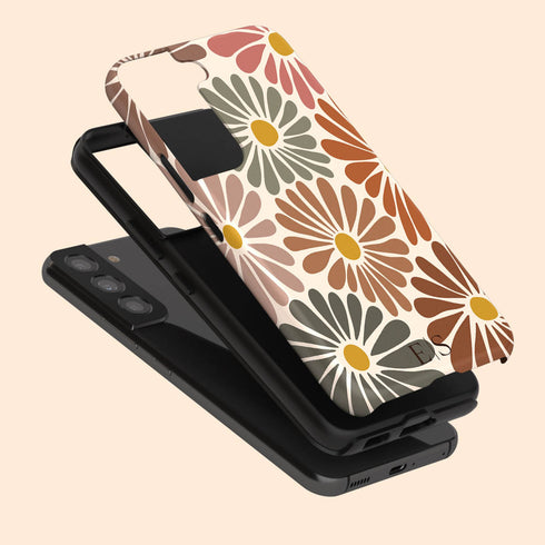 Custom Initials Abstract Flowers Galaxy Case - V3