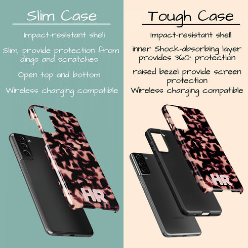 3D Custom Initials Dark Tort Galaxy Case - Centered