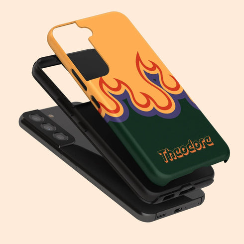 Personalized Cool Flame Effect Galaxy Case