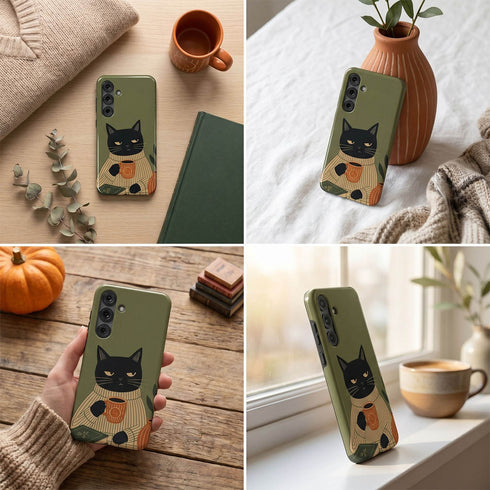 Personalized Judgy Cat Galaxy Case
