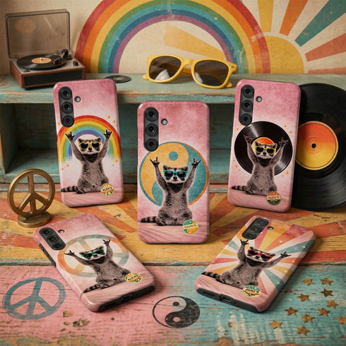 Personalized Groovy Raccoon Galaxy Case