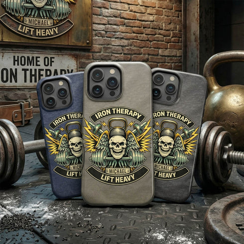 Personalized Gym Rat Iron Therapy iPhone Case