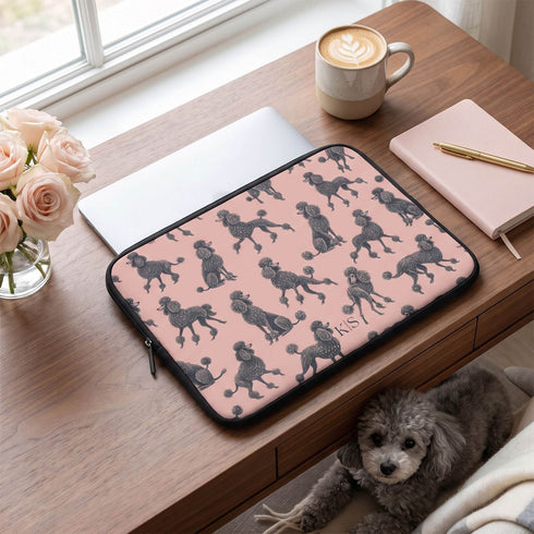Personalized French Poodles Laptop Sleeve