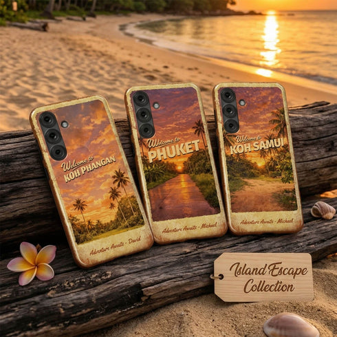Custom Tropical Island Escape Galaxy Case