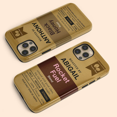 Personalized Morning Fuel Coffee Bean Bag iPhone Case