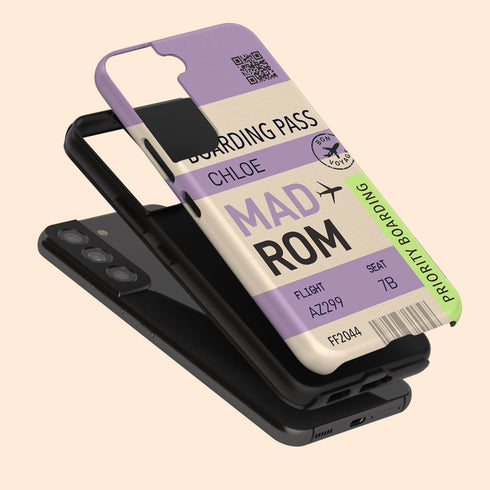 Personalized Tropical Getaway Boarding Pass Galaxy Case