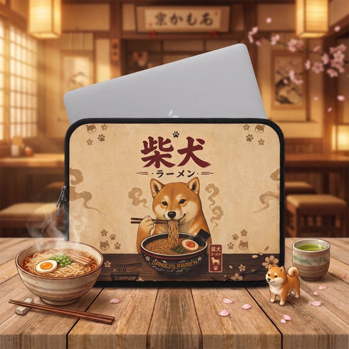 Personalized Shiba Inu Ramen Laptop Sleeve