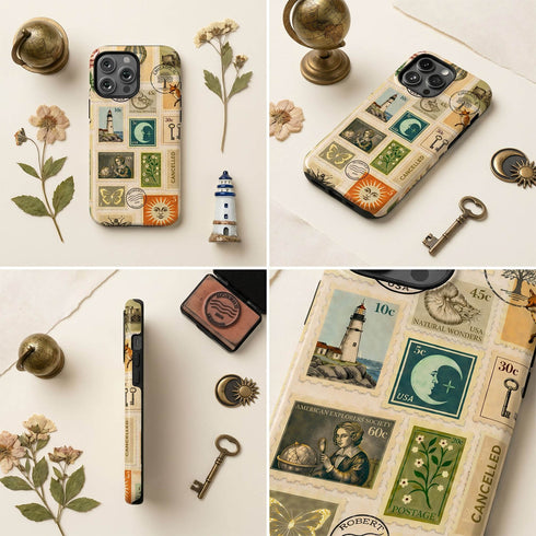 Personalized Vintage Postal Collage iPhone Case