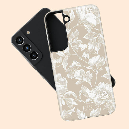 Custom Initials French Toile De Jouy Galaxy Case V3