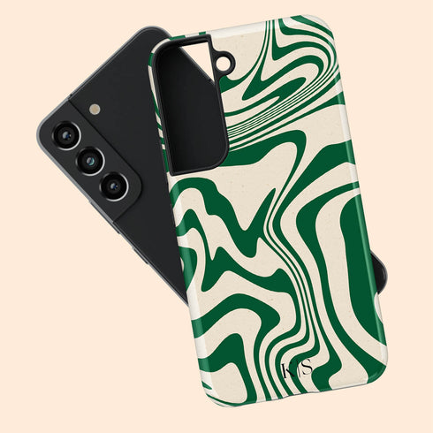 Custom Initials Swirl Wavy Marble Galaxy Case