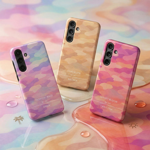 Personalized Gradient Bloom Camo Galaxy Case