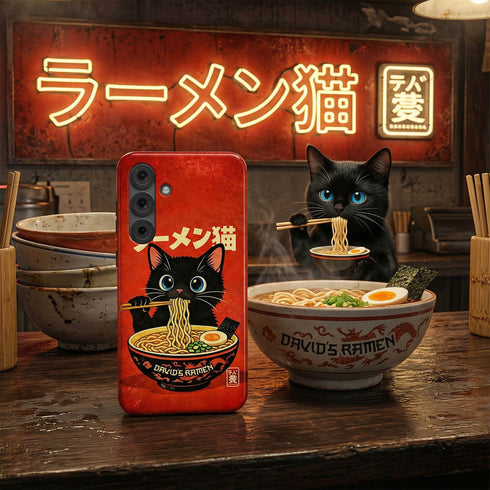 Personalized Kawaii Ramen Cat Galaxy Case