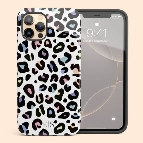 Custom Initials Candy Leopard iPhone Case