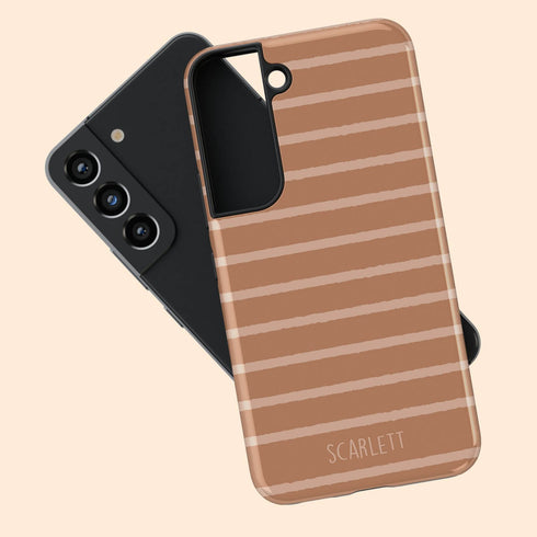 Custom Name Earth Tone Stripes Galaxy Case