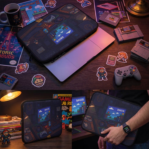 Personalized Retro Gamer Desktop Laptop Sleeve