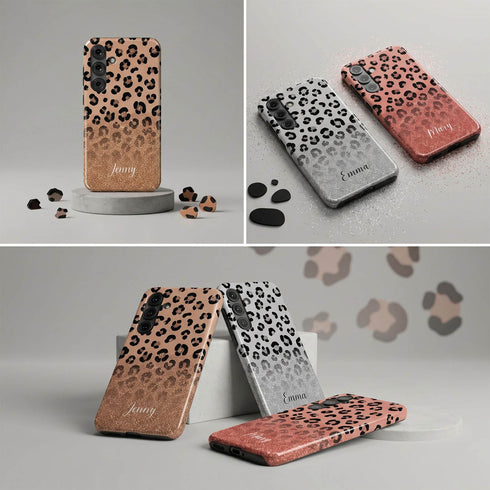Personalized Leopard Glow Galaxy Case