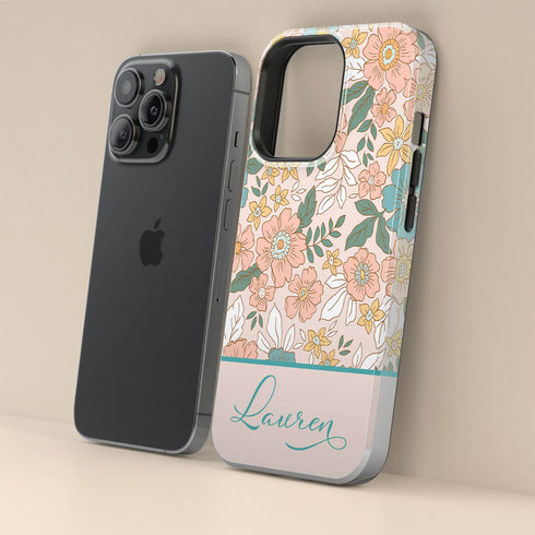 Custom Name Spring Floral Cottagecore iPhone Case