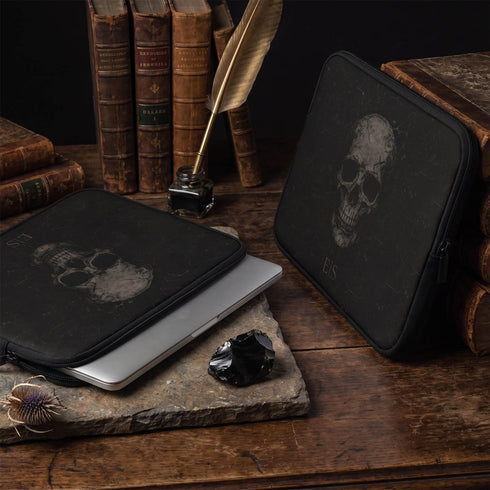 Personalized Obsidian Skull Laptop Sleeve