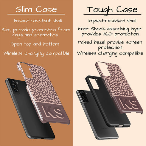 Boho Leopard 3D Initials Galaxy Case