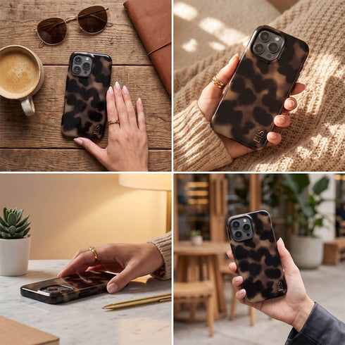 Personalized Smoky Tortoise Vertical Initials iPhone Case