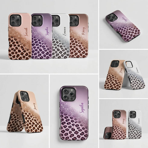 Personalized Leopard Glam iPhone Case
