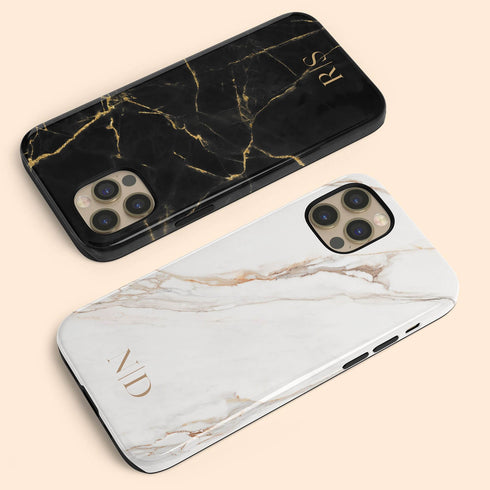 Custom Initials Marble iPhone Case