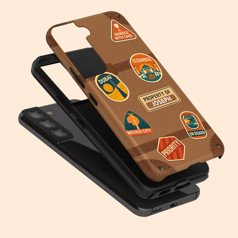 Personalized Vintage Suitcase Sticker Galaxy Case