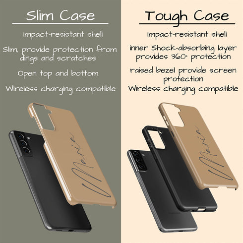 Custom Signature Name Earth Tones Galaxy Case - Dark