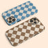 Custom Initials Argyle Checkerboard iPhone Case