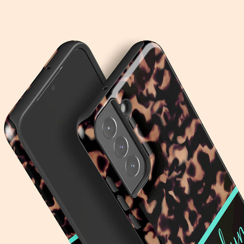 Custom Name Dark Tortoiseshell Galaxy Case