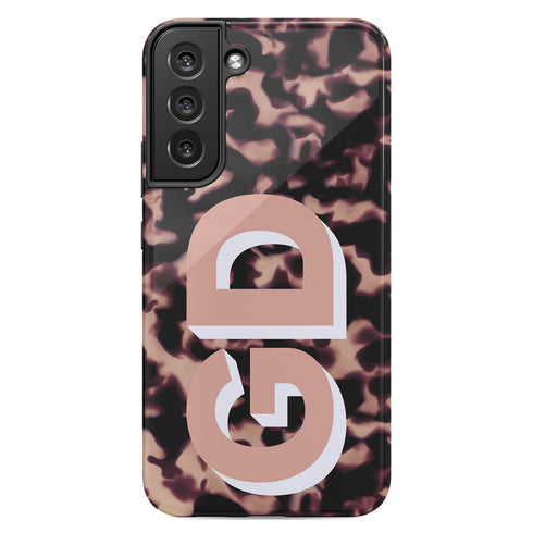 Custom 3D Initials Dark Tort Galaxy Case