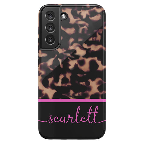 Custom Name Dark Tortoiseshell Galaxy Case
