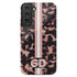 3D Striped Pattern Initials Dark Tort Galaxy Case