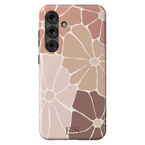 Custom Initials Abstract Flowers Galaxy Case - V1