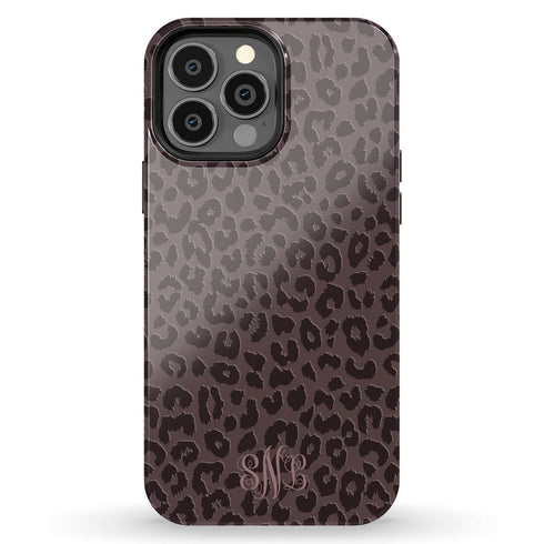 Nude Leopard Custom Monogram iPhone Case