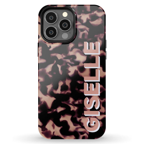 3D Custom Name Dark Tort iPhone Case