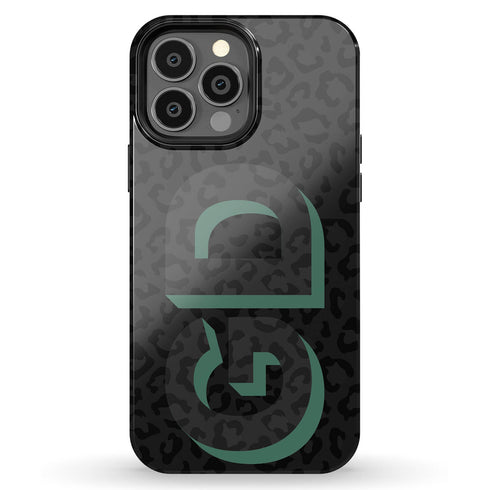 3D Initials Dark Leopard iPhone Case - Vertical