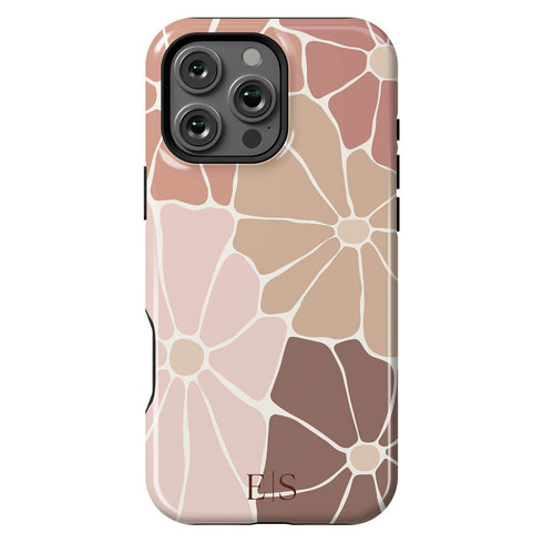 Custom Initials Abstract Flowers iPhone Case - V1