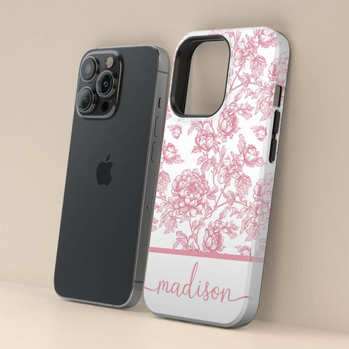 Custom Name French Toile De Jouy iPhone Case V2