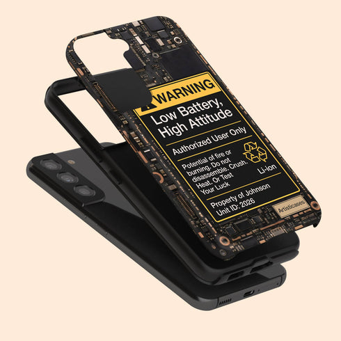 Personalized Tech Humor Warning Circuit Board Galaxy Case