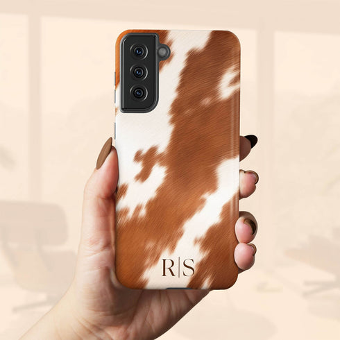 Custom Initials Cowhide Galaxy Case
