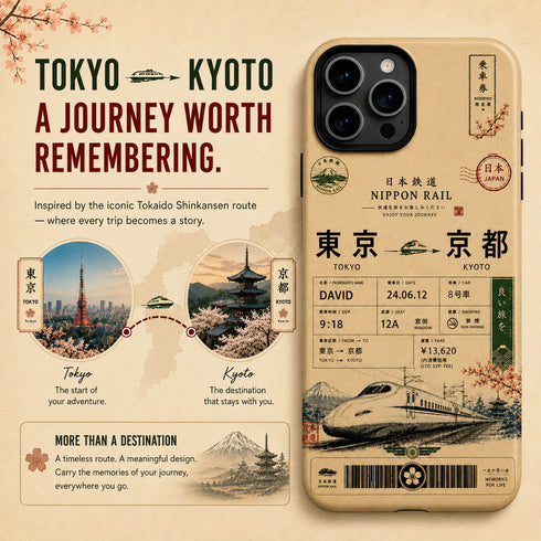Personalized Vintage Japanese Train Ticket iPhone Case