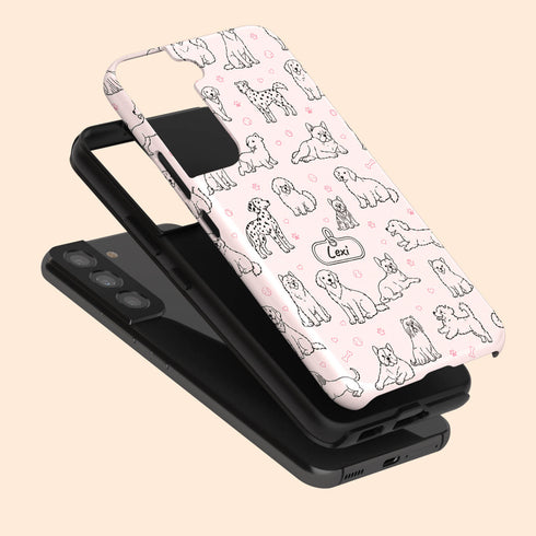 Personalized Dog Doodle Tag Galaxy Case