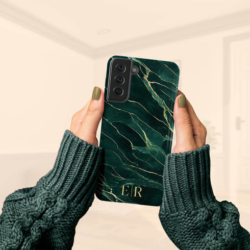 Custom Initials Marble Galaxy Case