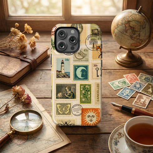 Personalized Vintage Postal Collage iPhone Case