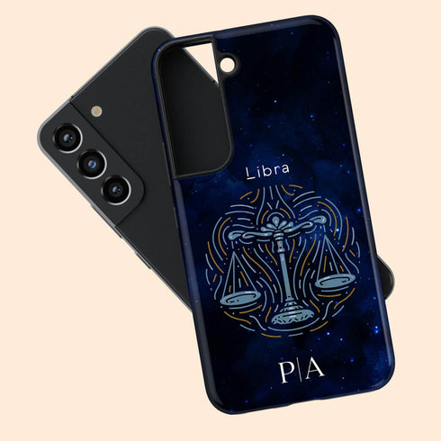 Personalized Blue Zodiac Horoscope Sign Galaxy Case