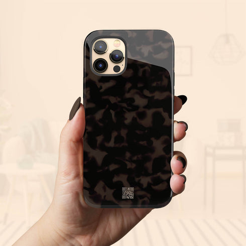 Custom QR Dark Tortoiseshell iPhone Case