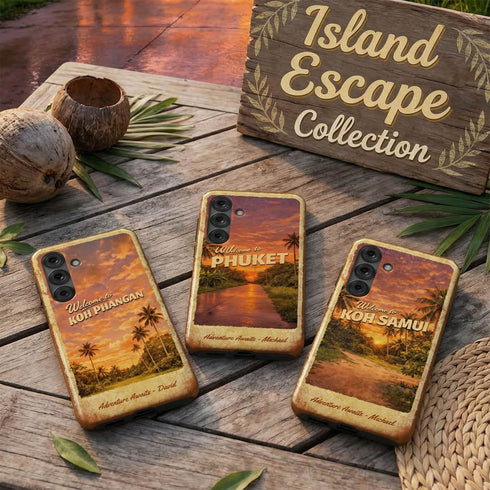 Custom Tropical Island Escape Galaxy Case
