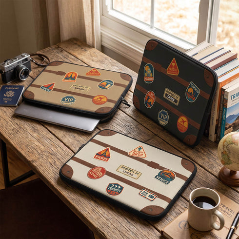 Personalized Travel Sticker Suitcase Laptop Sleeve